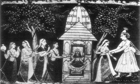 Images from the Bhagavad-Gita, The Rape of Rukmini, Image 11 of 40  -  42 kB