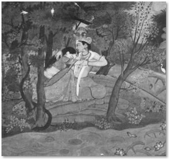 Radha and Krishna in the Grove - Indian Art Depicting the Loves of Krishna